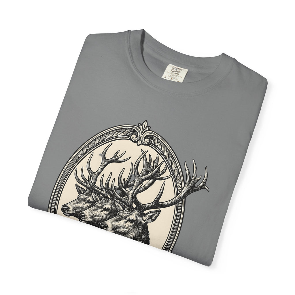 Stag Trio Boho Chic Nature Gift Vintage Deer Bohemian Fan Retro Wilderness Hand Drawn T-Shirt
