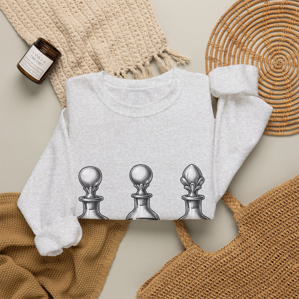 Elixir Jars Sweatshirt Boho Chic Party Gift Women Hand Drawn Sweatshirt Apothecary Jars Sweatshirt Bohemian Fan Illustrated Sweatshirt Rave Graphic Macabre