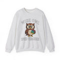Owl Glasses Sweatshirt Teachers Education Gift Women Cartoon Sweatshirt Spectacles Sweatshirt Educator Enthusiast Comic Sweatshirt Learning Graphic Vintage