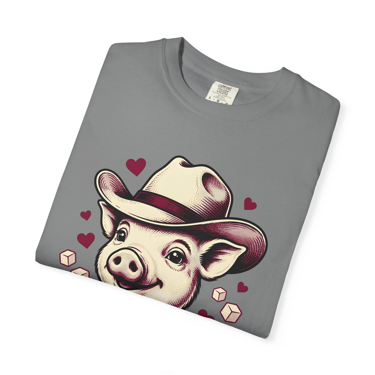 Pig Rancher Hat T-Shirt Funny Fauna Gift Women Classic T-Shirt Farmer Hat T-Shirt Humor Fan Retro T-Shirt Wildlife Graphic Line Art Heart Icons