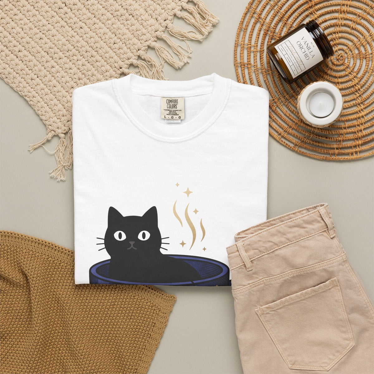 Black Feline Tea Cup T-Shirt Cat Gift Women Signs Gift Women Cute T-Shirt Cat T-Shirt T-Shirt Cat Fan Kitty T-Shirt Adorable T-Shirt Zodiac Graphic T-Shirt