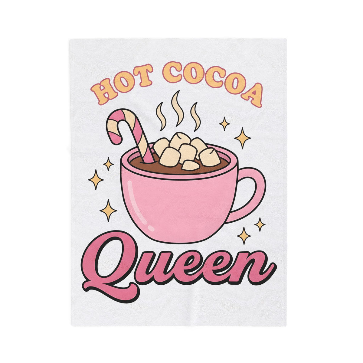 Hot Chocolate Cup Cocoa Winter Gift Line Mug Chocolate Fan Drawing Nostalgic White Marshmallows Blanket