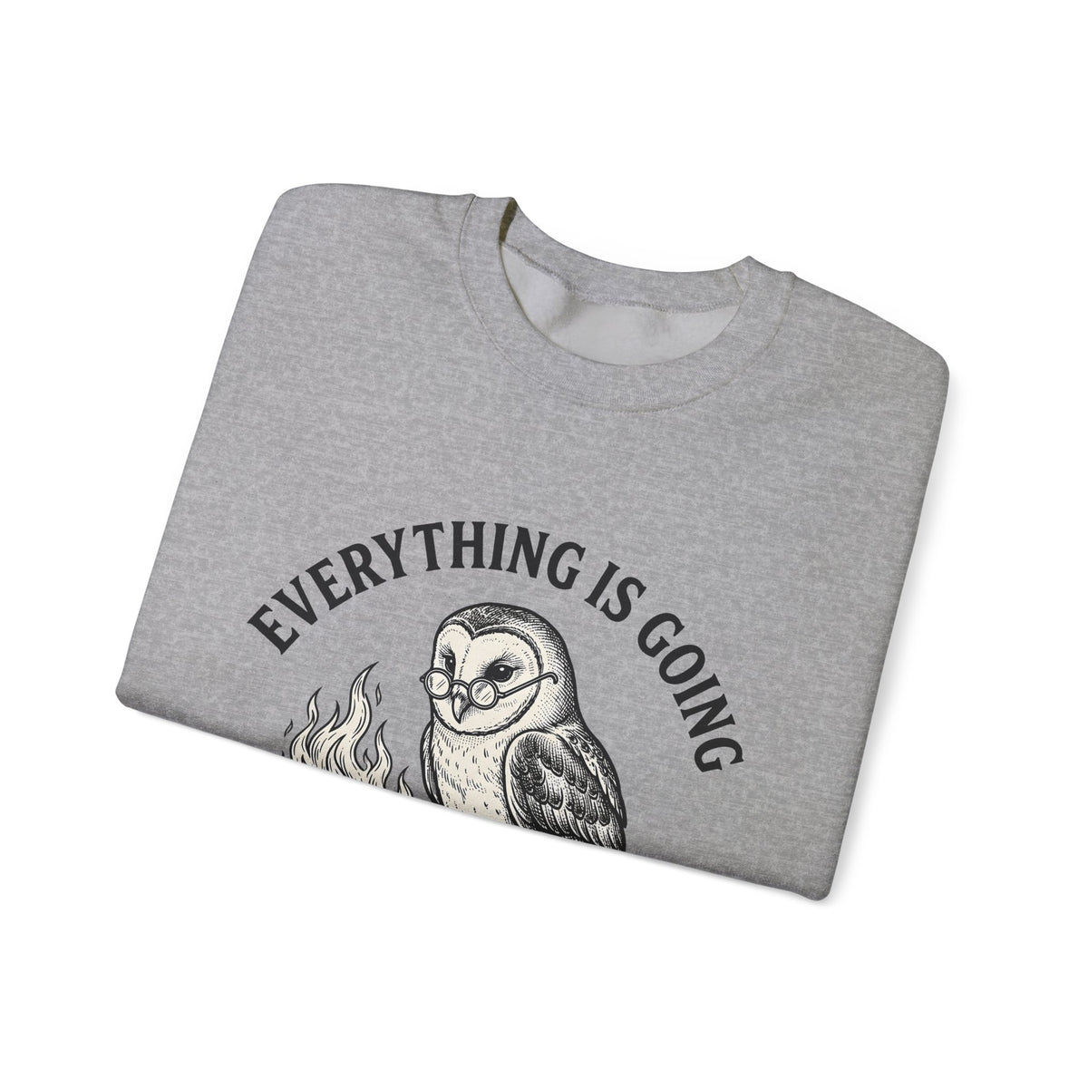 Owl Eyeglasses Sweatshirt Funny Critters Gift Women Old-Fashioned Sweatshirt Owl Sweatshirt Humor Fan Vintage Sweatshirt Creature Graphic Outline Blazing Book