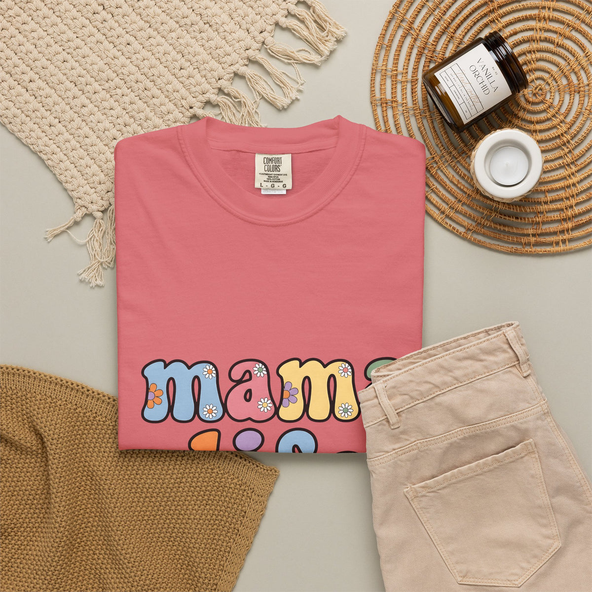 Bloom Typography T-Shirt Moms Relatives Gift Women Boho T-Shirt Typography T-Shirt Motherhood Enthusiast Bohemian T-Shirt Family Graphic Classic
