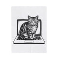 Orange Cat Blanket Cat Gadgets Gift Women Classic Blanket Kitty Blanket Cat Fan Retro Blanket Tech Graphic Doodle Notebook Blanket