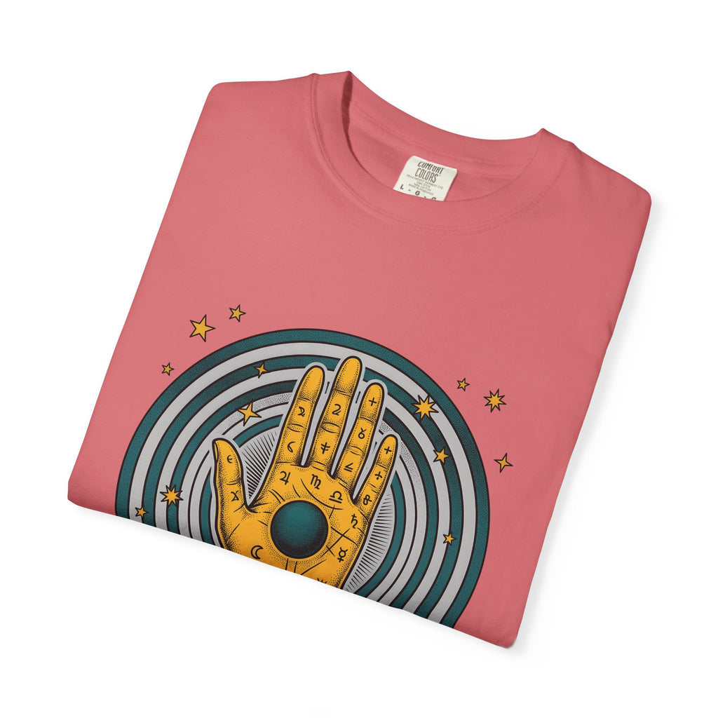 Fortune Hand T-Shirt Astrology Esoteric Gift Women Ethnic T-Shirt Palmistry T-Shirt Zodiac Fan Tribal T-Shirt Mystical Graphic Classic Astrological