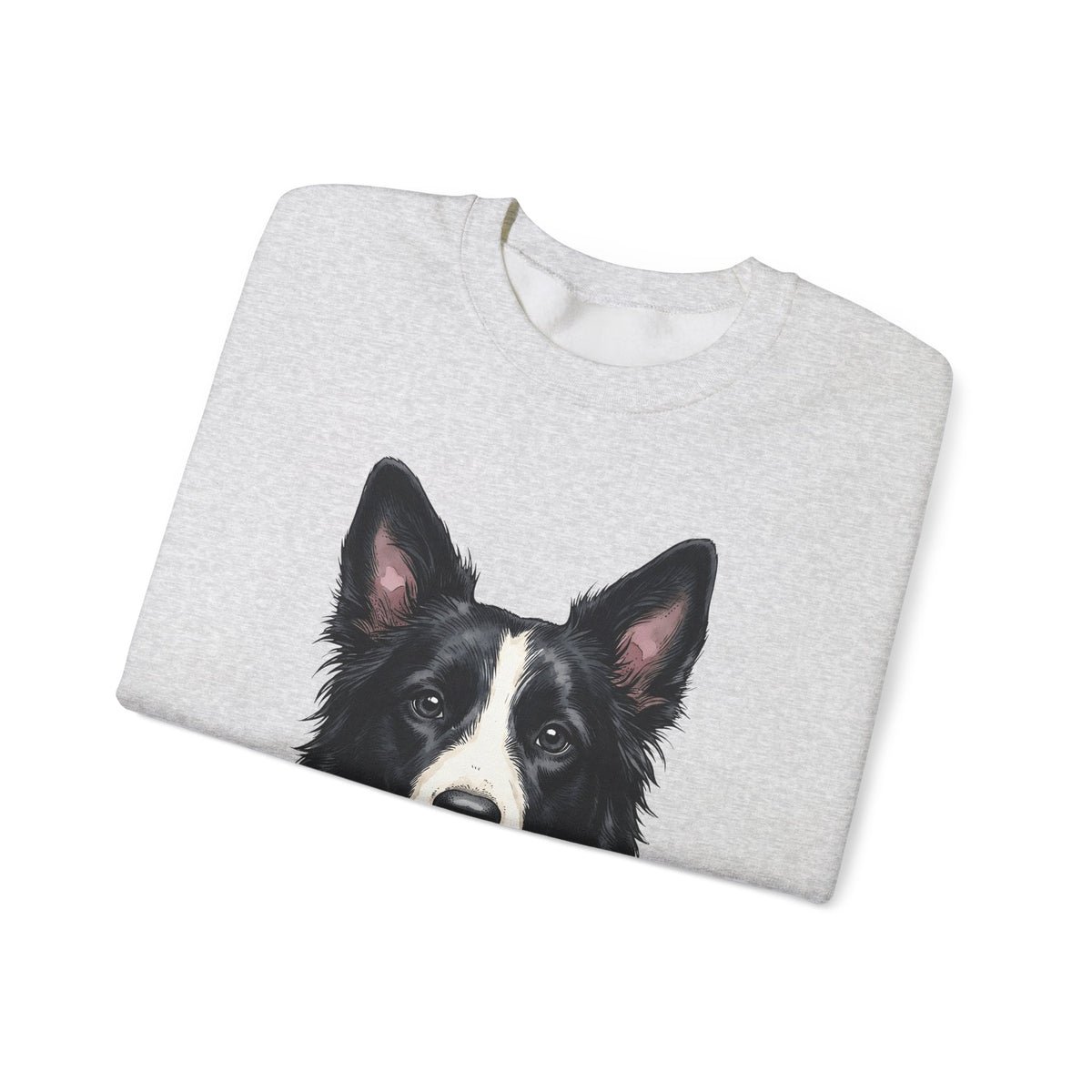 Border Collie Puppy Sweatshirt Dog Pets Gift Women Line Art Sweatshirt Puppy Sweatshirt Dog Fan Collie Sweatshirt Animal Graphic Hand Drawn Woven Collar Sweatshirt