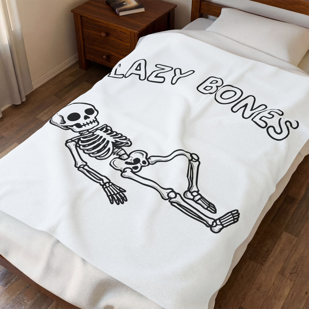 Skeleton Graphic Blanket Funny Halloween Gift Women Cartoon Blanket Skull Blanket Humor Fan Spooky Graphic Design Retro Bones Blanket