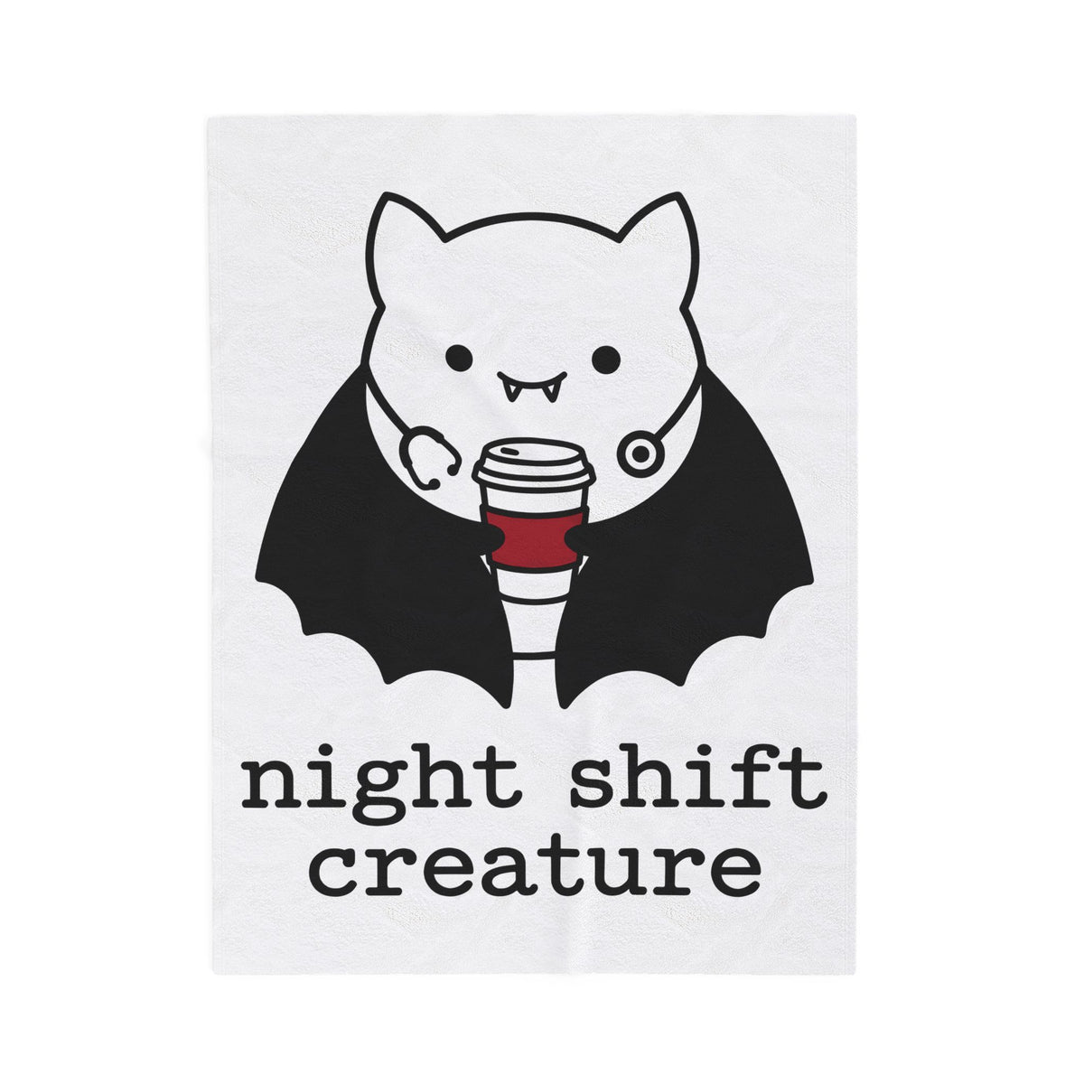 Vampire Coffee Blanket Blanket Nurses Fall Gift Women Cartoon Blanket Coffee Cup Blanket Nurse Enthusiast Comic Blanket Autumn Graphic Clean Nurse