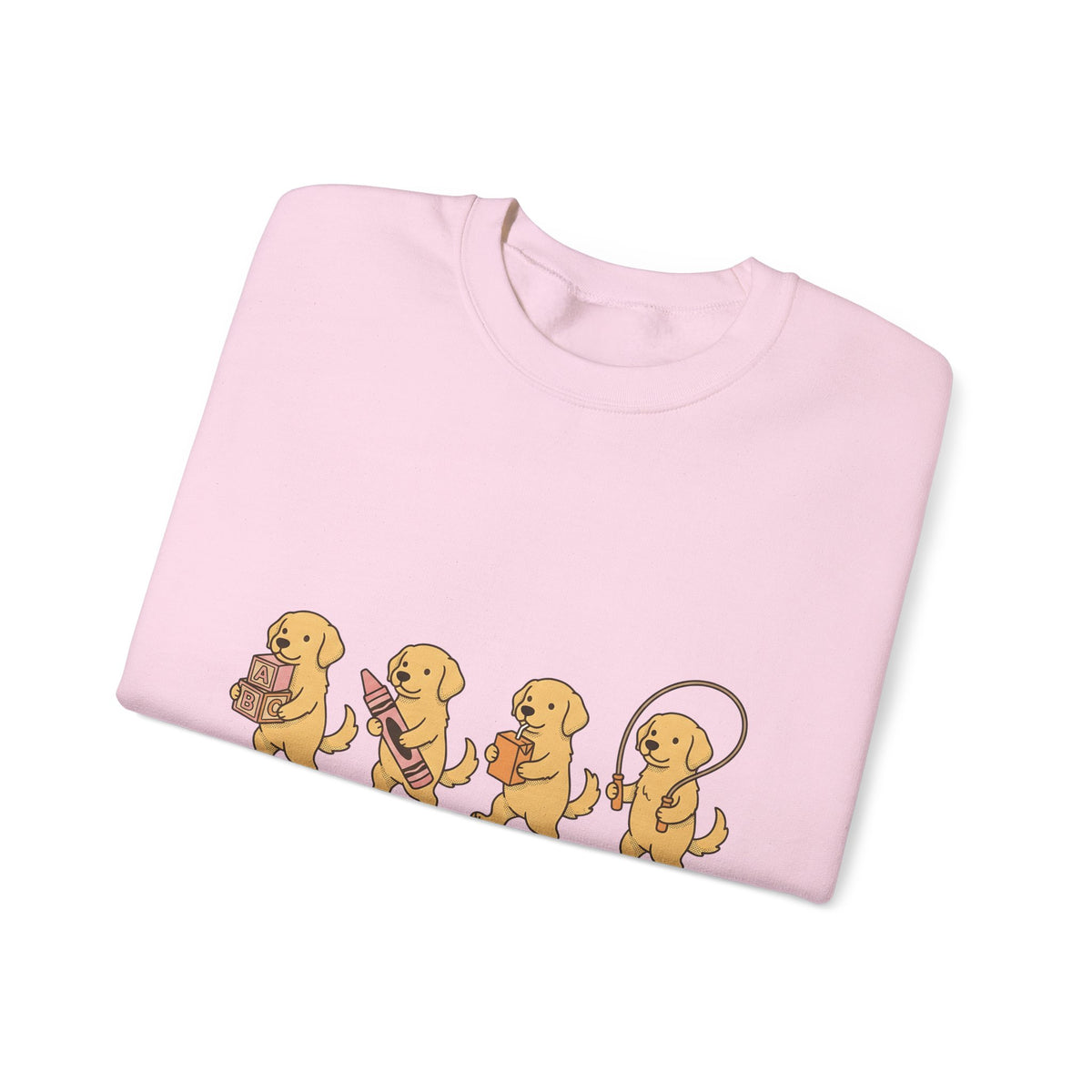 Golden Retriever Pups Sweatshirt Teachers Companion Gift Women Caricature Sweatshirt Puppy Sweatshirt Educator Enthusiast Cartoon Sweatshirt Buddy Graphic