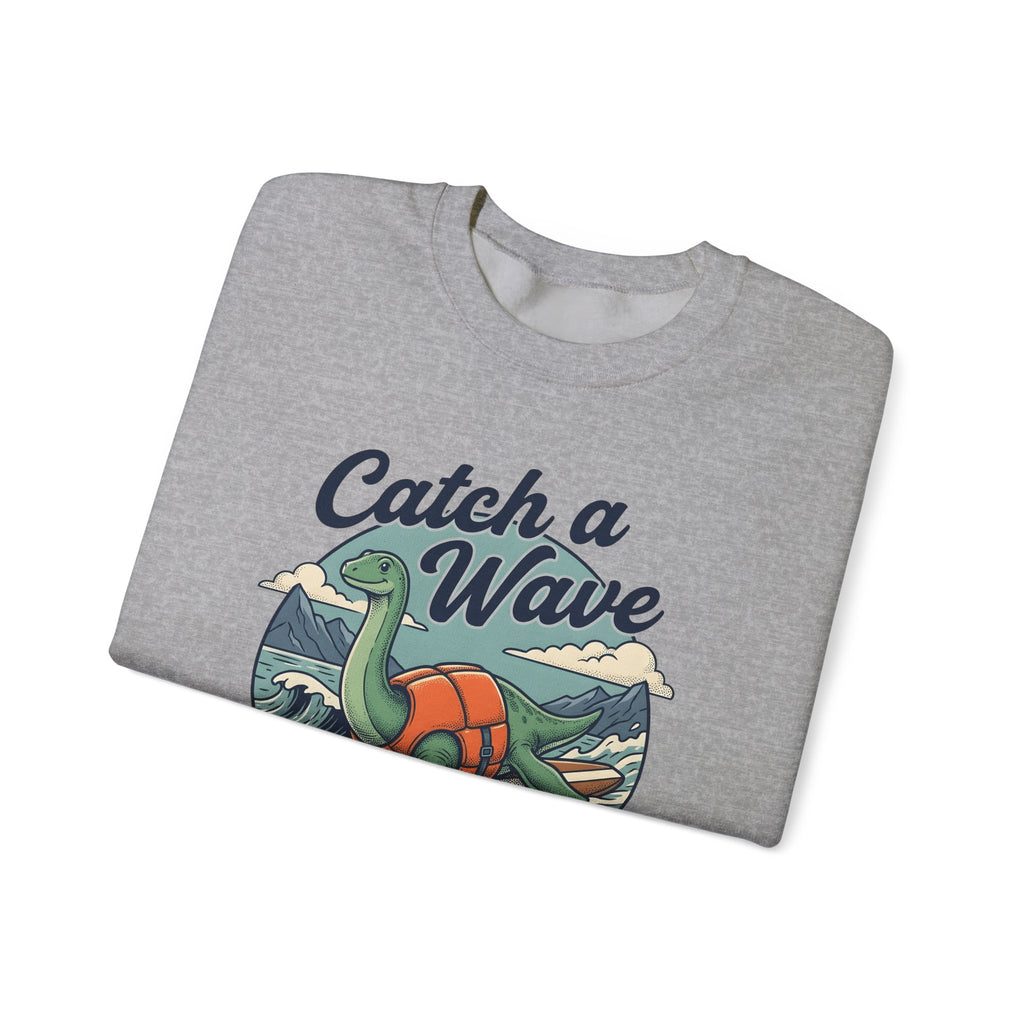 Surfing Dinosaur Sweatshirt Sports Surfing Gift Women Vintage Sweatshirt Dinosaur Sweatshirt Athlete Fan Retro Illustration Waves Sweatshirt