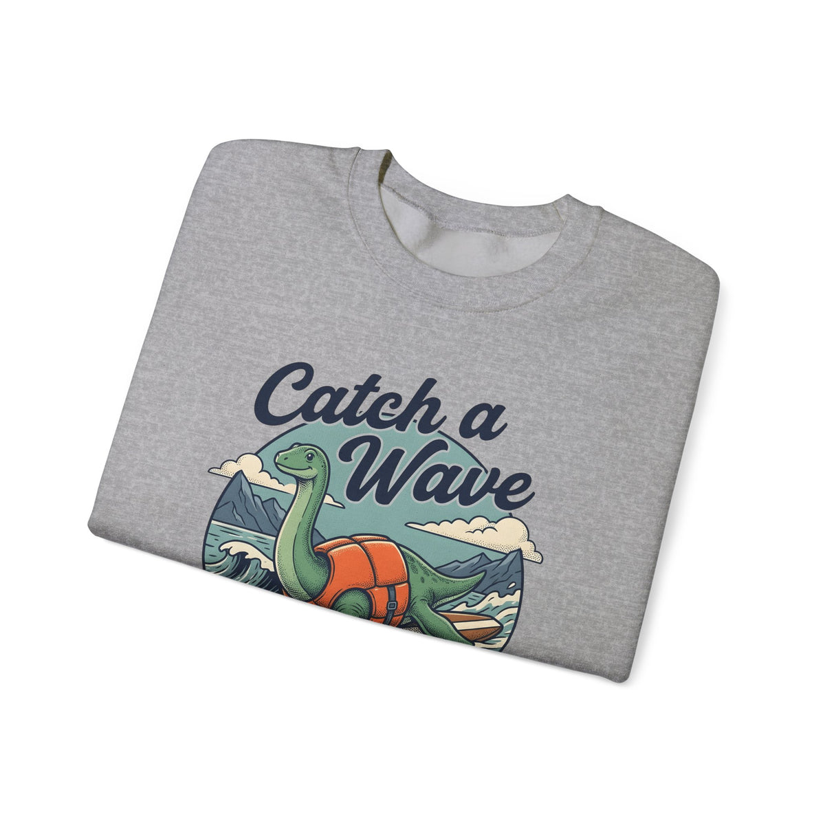Surfing Dinosaur Sweatshirt Sports Surfing Gift Women Vintage Sweatshirt Dinosaur Sweatshirt Athlete Fan Retro Illustration Waves Sweatshirt