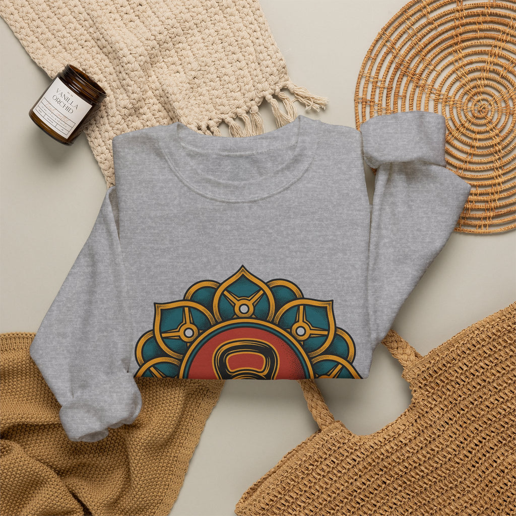 Kettlebell Mandala Sweatshirt Sports Fitness Gift Women Boho Sweatshirt Kettlebell Sweatshirt Athlete Enthusiast Hippie Sweatshirt Workout Graphic Vintage