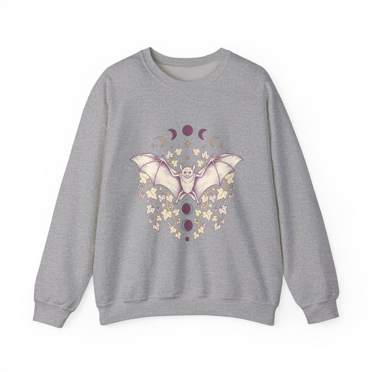 Bat Drawing Sweatshirt Cottagecore Dark Gift Women Hippie Sweatshirt Bat Sweatshirt Cottage Fan Bohemian Sweatshirt Gothic Graphic Antique Plant Sweatshirt