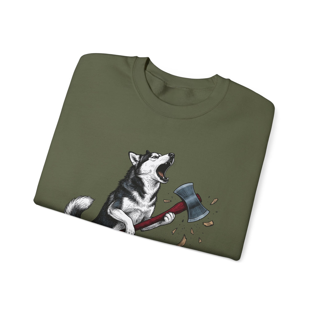 Wolf Dog Sweatshirt Dog Funny Gift Women Line Art Sweatshirt Wolfdog Sweatshirt Dog Fan Illustrated Graphic Sweatshirt Hand Drawn Splitting Axe Sweatshirt