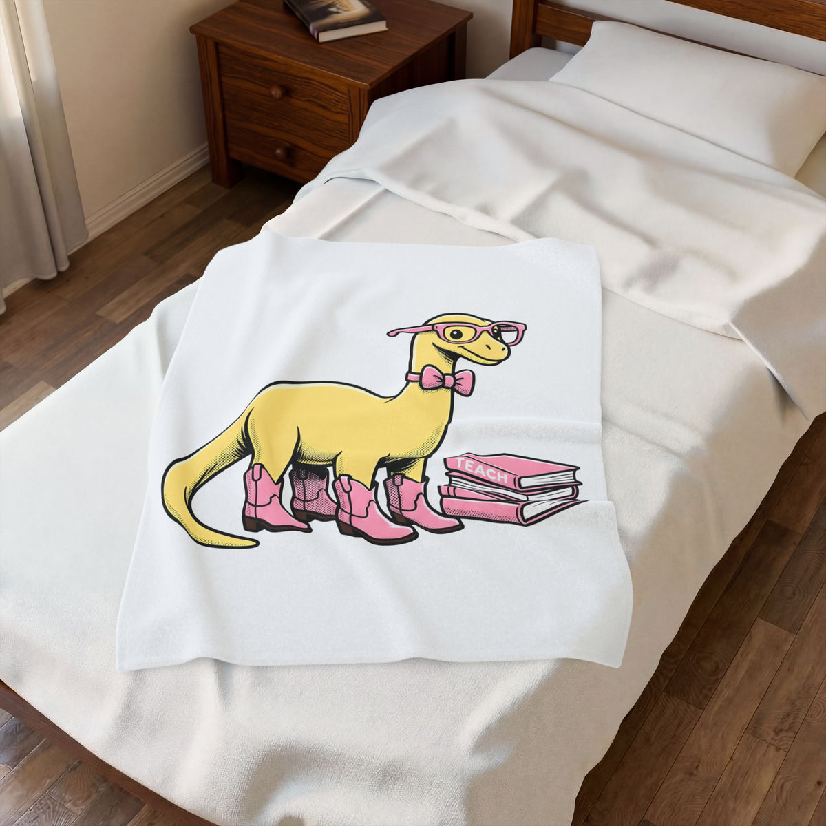 Dinosaur Eyeglasses Blanket Teachers Education Gift Women Animated Blanket Specs Blanket Educator Enthusiast Cartoon Blanket Learning Graphic