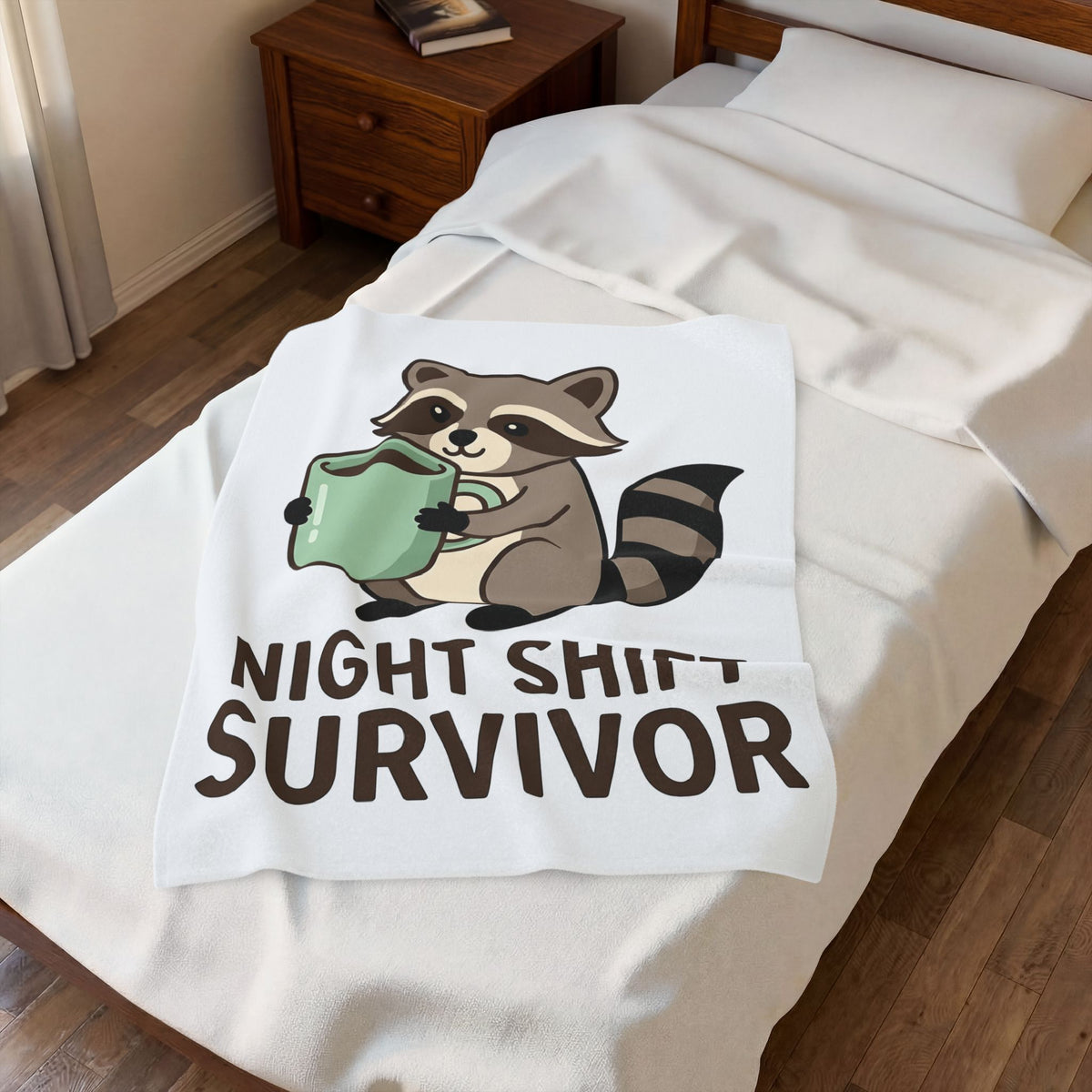 Raccoon Coffee Blanket Nurses Coffee Gift Women Cute Blanket Coffee Blanket Nurse Enthusiast Adorable Blanket Caffeinated Graphic Coffee