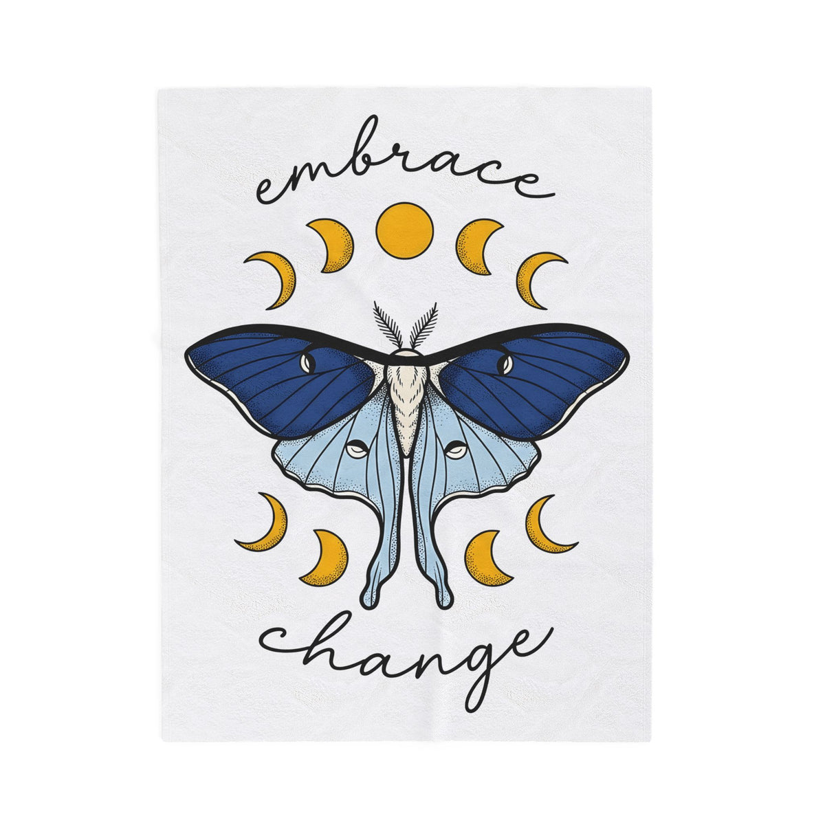 Luna Moth Blanket Boho Chic Occult Gift Women Hippie Blanket Actias Luna Blanket Bohemian Enthusiast Psychedelic Blanket Mystical Graphic Sleek