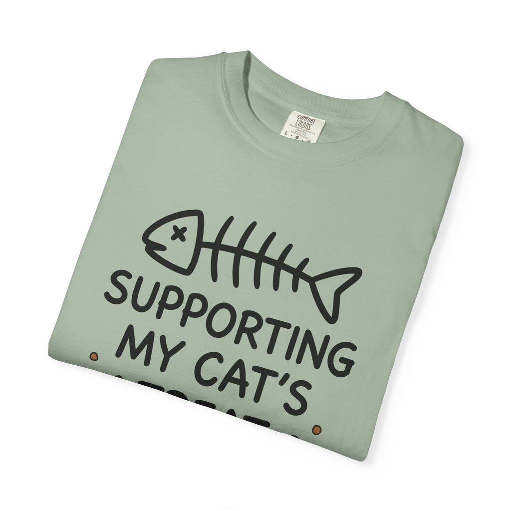 Fish Bone T-Shirt Cat Funny Gift Women Cute T-Shirt Fish Skeleton T-Shirt Cat Fan Fishy T-Shirt Humorous Graphic Sketch Cat Treats T-Shirt