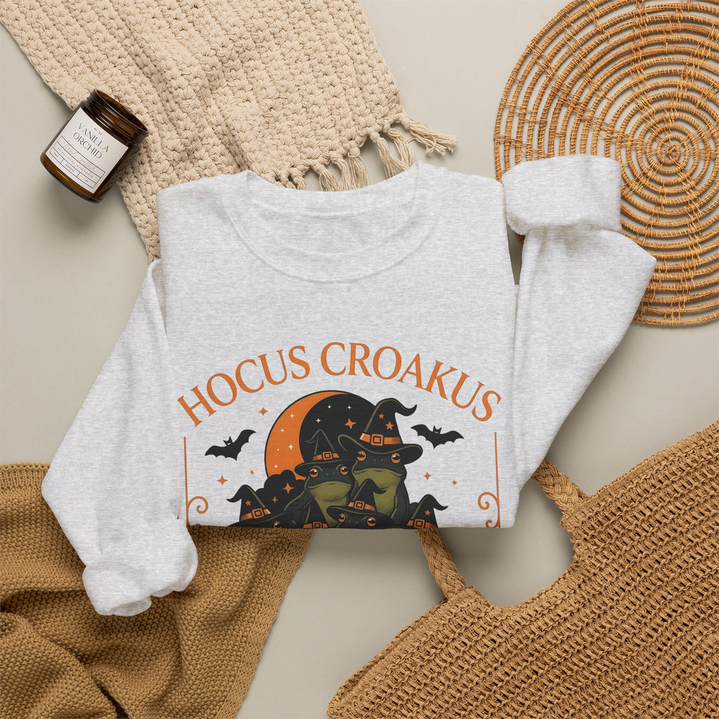 Witch Frogs Sweatshirt Halloween Animal Gift Women Cartoon Sweatshirt Toad Sweatshirt Horror Fan Comic Sweatshirt Creature Graphic Vintage Cauldrons Sweatshirt