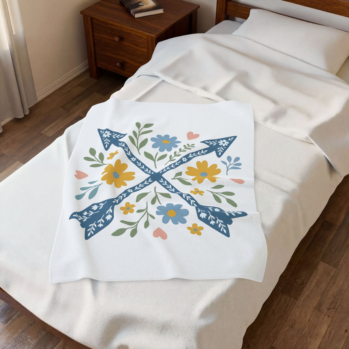 Crossed Arrows Blanket Cowgirl Country Gift Women Folk Blanket Quivers Blanket Rodeo Fan Quilt Design Southwestern Wildflowers Blanket
