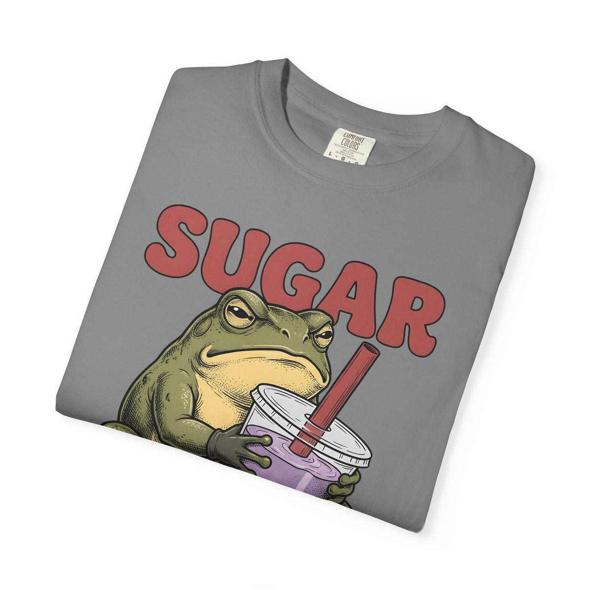 Frog Tea Drink T-Shirt Funny Critter Gift Women Line Art T-Shirt Toad Drink T-Shirt Humor Fan Cartoon Graphic T-Shirt Illustration Tea Cup T-Shirt