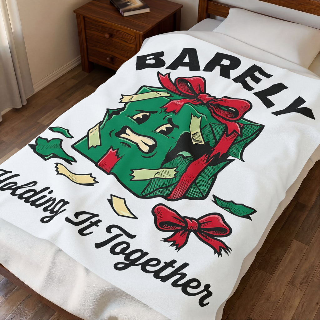 Weathered Package Blanket Christmas Comedy Gift Women Animated Blanket Parcel Blanket Xmas Fan Cartoon Blanket Humor Graphic Old School Knot Blanket