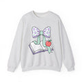 Reading Bow Sweatshirt Teachers Education Gift Women Cute Sweatshirt Reading Bow Sweatshirt Teacher Enthusiast Adorable Sweatshirt Learning Graphic Muted Fruit