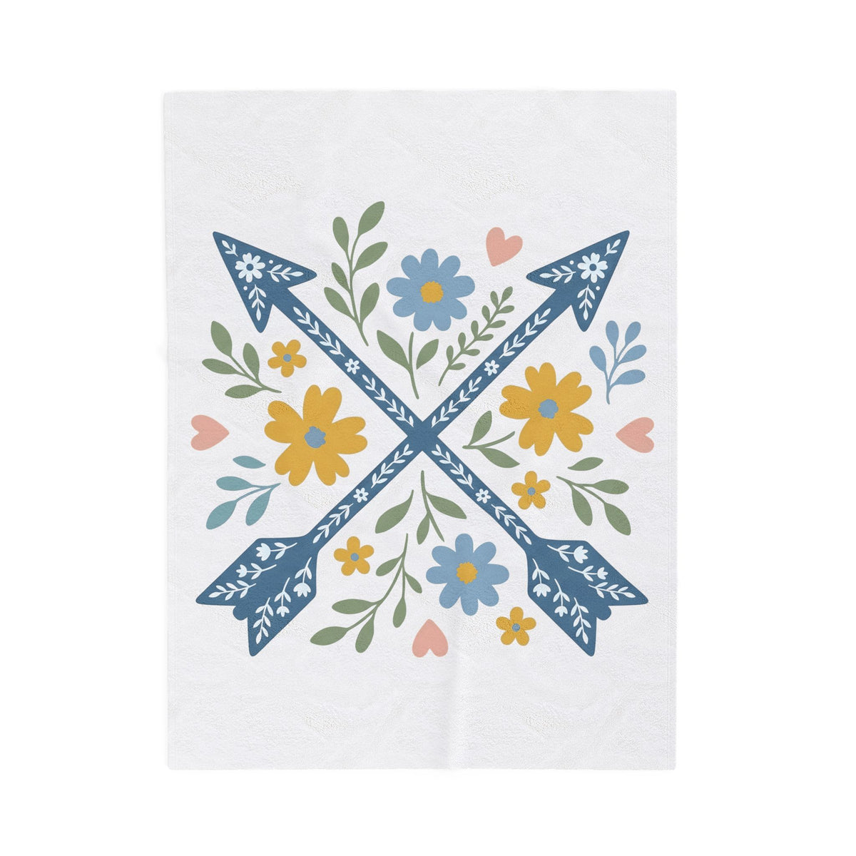 Crossed Arrows Blanket Cowgirl Country Gift Women Folk Blanket Quivers Blanket Rodeo Fan Quilt Design Southwestern Wildflowers Blanket