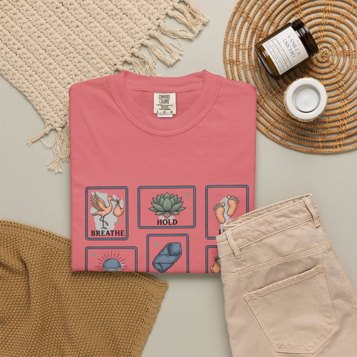 Wading Bird Baby T-Shirt Nurses Maternity Gift Women Classic T-Shirt Heron T-Shirt Nurse Enthusiast Vintage T-Shirt Pregnancy Graphic Cartoon