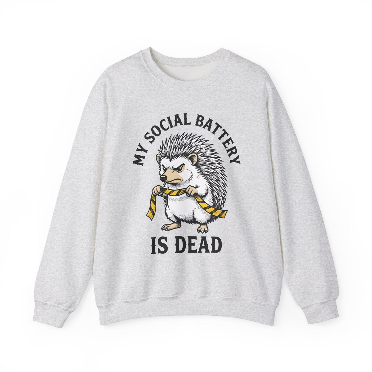 Mad Porcupine Sweatshirt Funny Wildlife Gift Women Comic Sweatshirt Porcupine Sweatshirt Humor Fan Cartoon Sweatshirt Animal Graphic Retro Patterned Necktie
