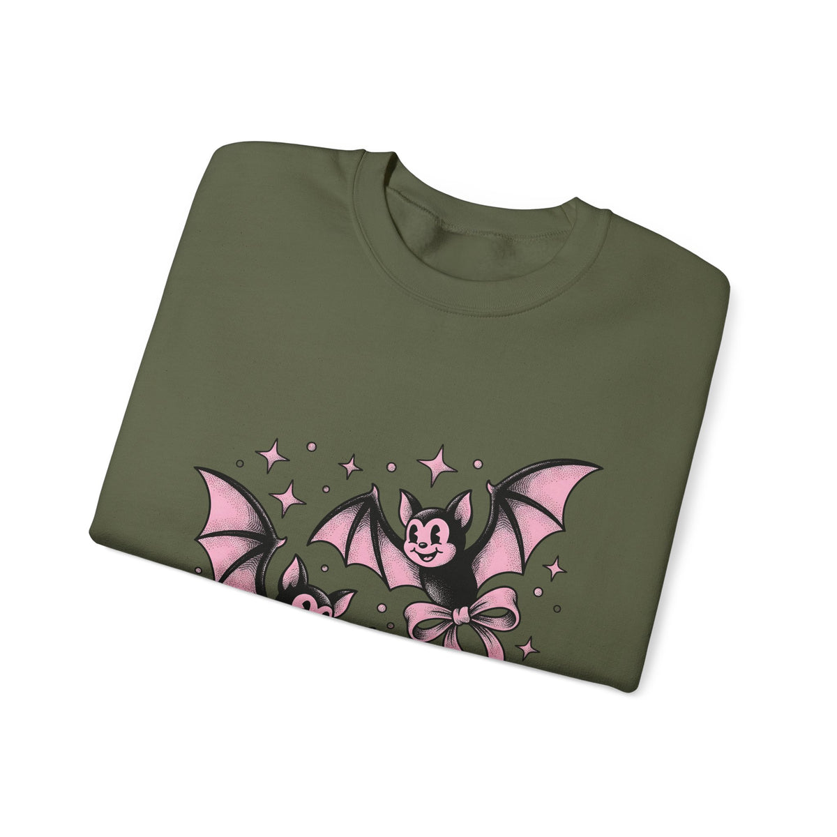 Sweet Bats Sweatshirt Halloween Horror Gift Women Chibi Sweatshirt Flying Fox Sweatshirt Spooky Fan Creepy Sweatshirt Horror Graphic Old School Hair Bows
