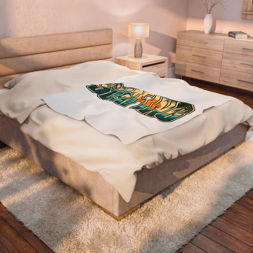 Ocean Wave Blanket Surfing Beach Gift Women Bold Blanket Wave Blanket Surfer Fan Surfboard Graphic Retro Sunset Blanket