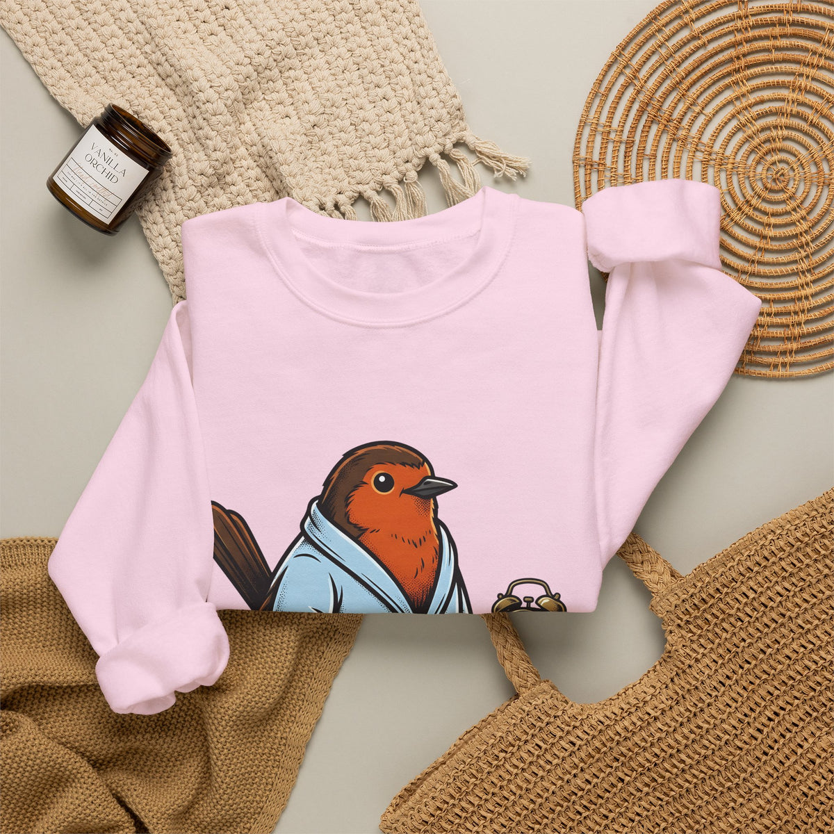 Avian Robe Sweatshirt Funny Creature Gift Women Animated Sweatshirt Bird Sweatshirt Humor Fan Cartoon Sweatshirt Beast Graphic Old School Alarm Sweatshirt