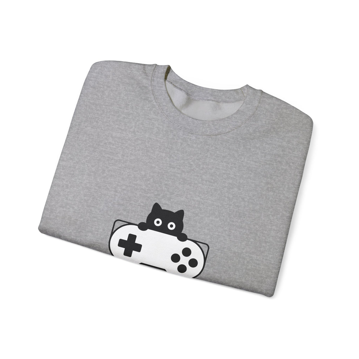 Cat Game Controller Sweatshirt Cat Gaming Gift Women Minimalist Sweatshirt Gamepad Sweatshirt Feline Fan Gamer Graphic Gamer Design Modern Video Game