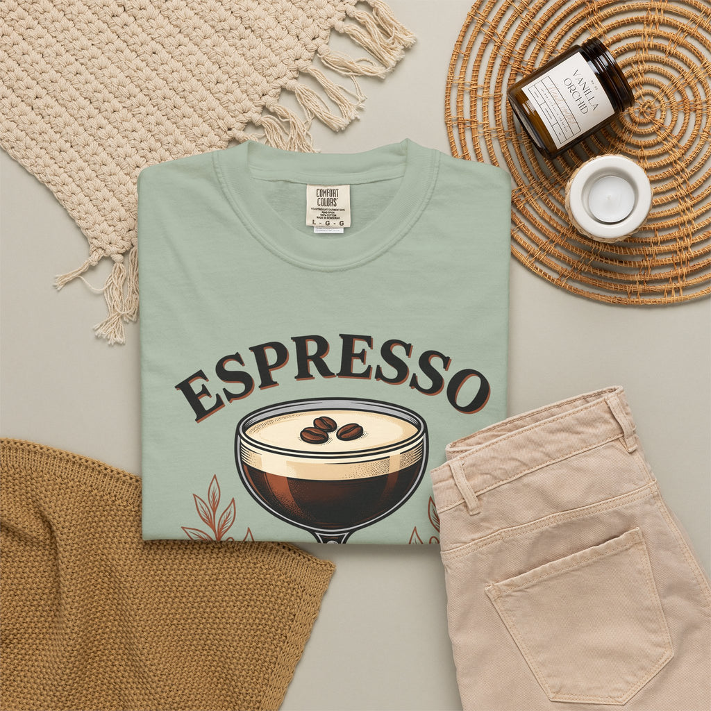 Espresso Martini T-Shirt Coffee Liquor Gift Women Retro T-Shirt Martini T-Shirt Coffee Fan Cocktail T-Shirt Alcoholic Drink Graphic Sketch Coffee