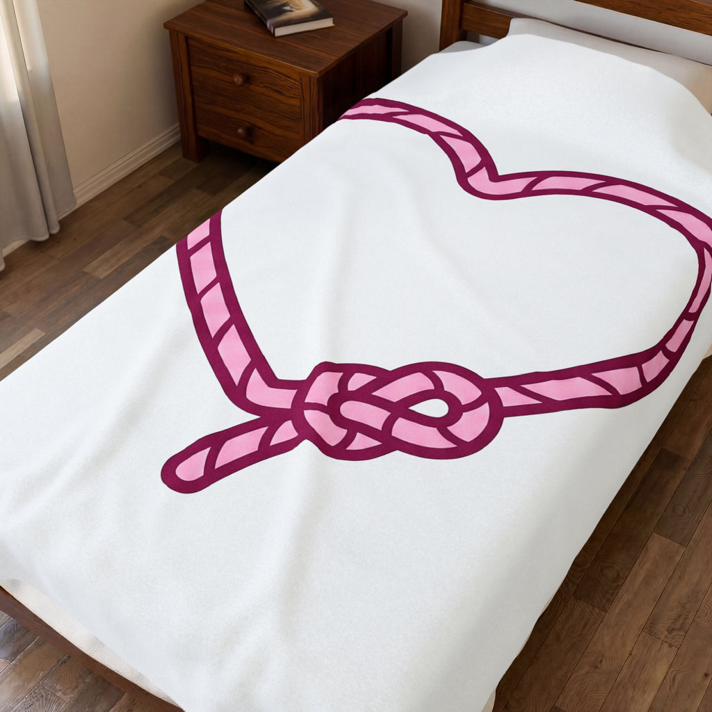 Rope Heart Blanket Cowgirl Cowboy Gift Women Contemporary Art Blanket Heart Tie Blanket Rodeo Fan Modern Art Blanket Cowboy Graphic Sleek Knot