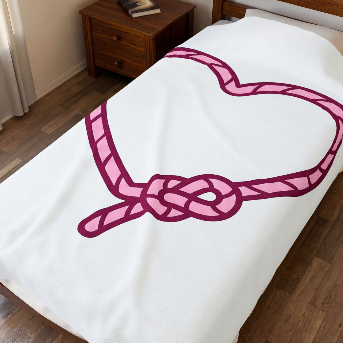 Rope Heart Blanket Cowgirl Cowboy Gift Women Contemporary Art Blanket Heart Tie Blanket Rodeo Fan Modern Art Blanket Cowboy Graphic Sleek Knot