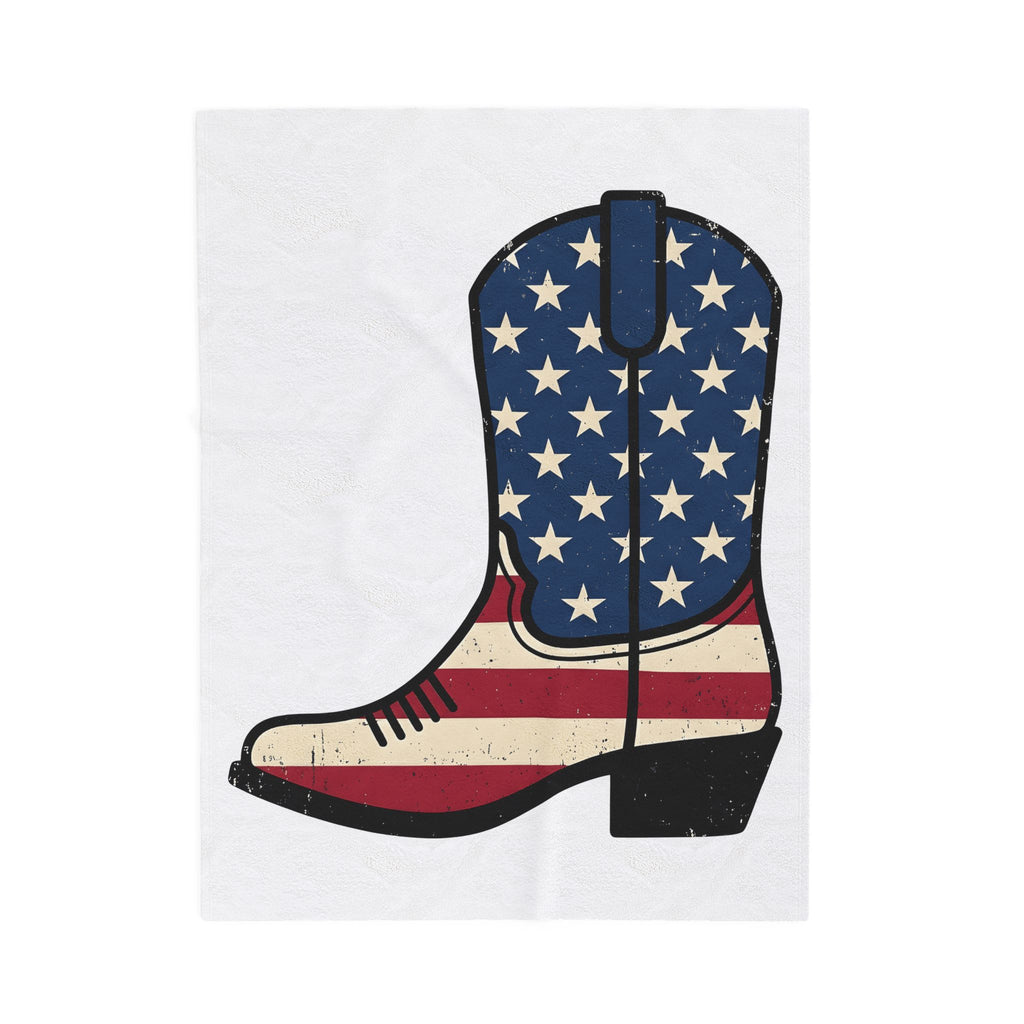 Leather Boot Blanket America Rodeo Gift Women Heritage Blanket Boot Blanket American Fan Boots Blanket Rodeo Graphic Antique Star Symbols Blanket