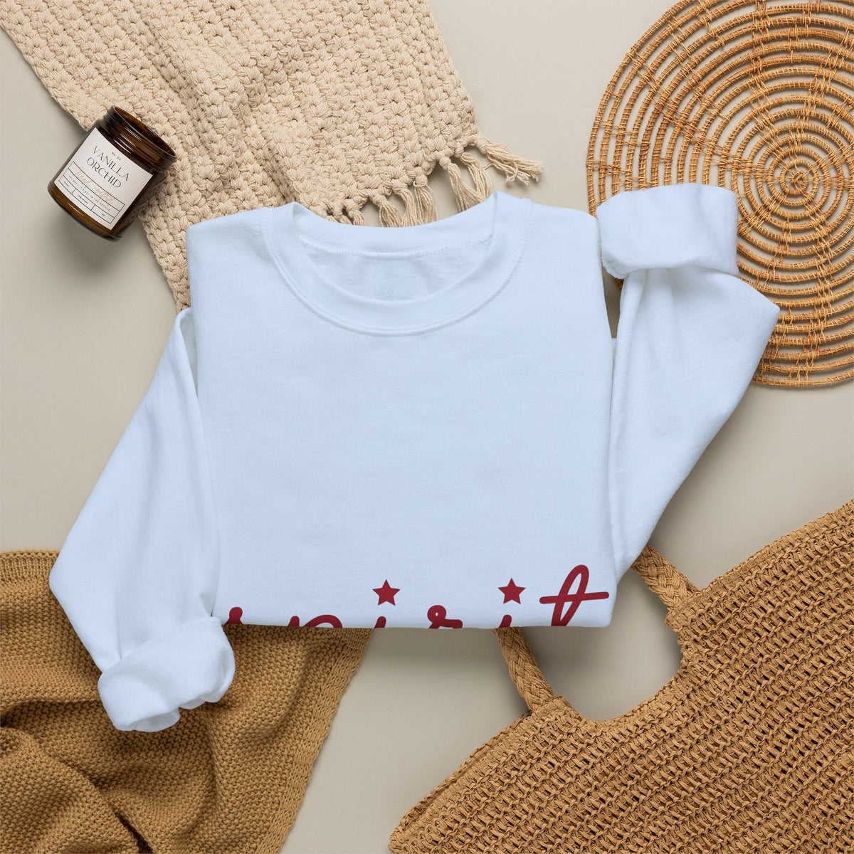 Star Text Sweatshirt America 4Th Of July Patriotic Gift Women Playful Sweatshirt Typography Sweatshirt Independence Fan Fun Sweatshirt Nationalistic Graphic