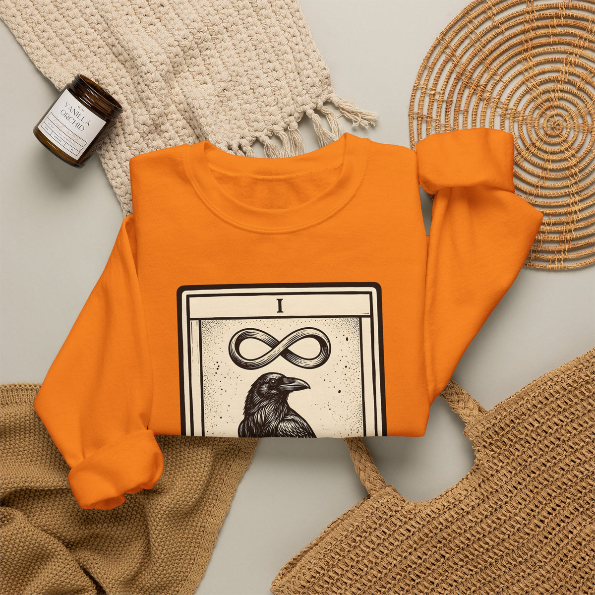 Raven Tarot Deck Sweatshirt Boho Chic Occult Gift Women Old School Sweatshirt Tarot Card Sweatshirt Bohemian Fan Vintage Sweatshirt Mystical Graphic Enchanted