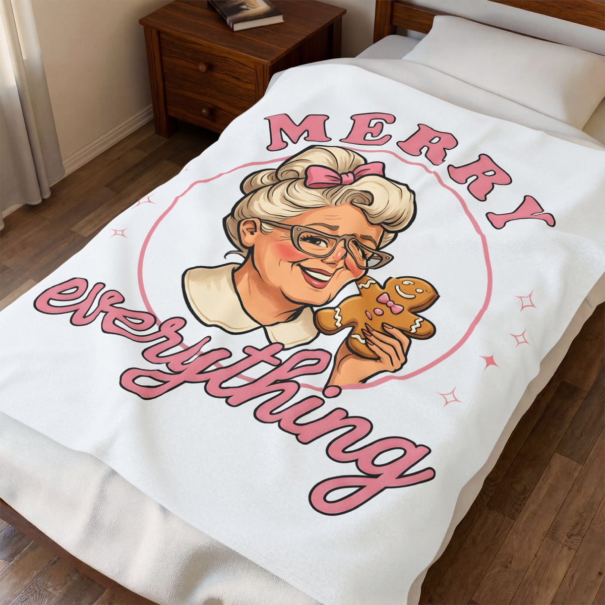Grandma Cookie Christmas Pastry Gift Comic Cookie Christmas Fan Cartoon Bakery Vintage Blanket