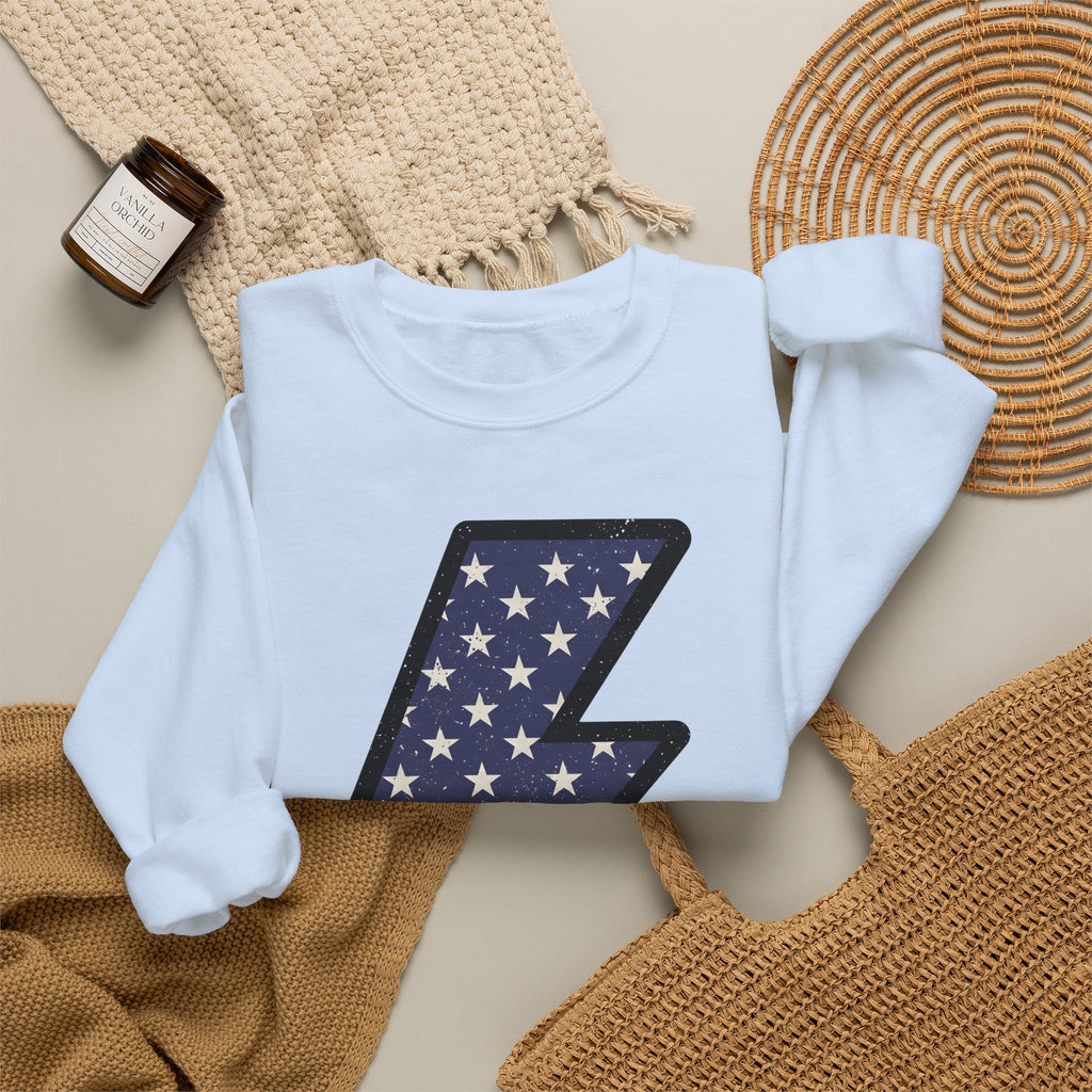 Electric Bolt Sweatshirt 4th Of July Freedom Gift Women Rustic Sweatshirt Lightning Sweatshirt Independence Fan Vintage Sweatshirt Liberty Graphic Nostalgic