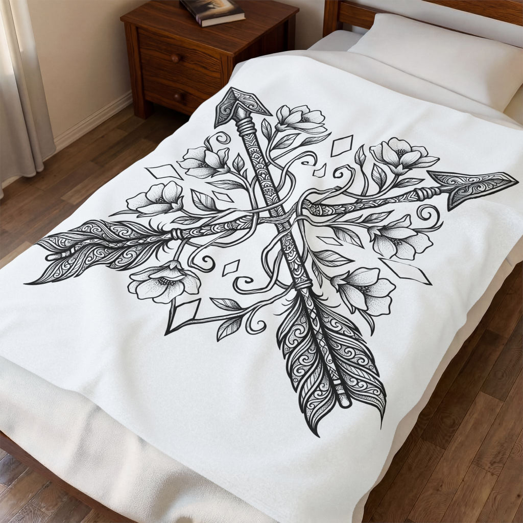 Crossed Arrows Blanket Cowgirl Rodeo Gift Women Tribal Blanket Arrows Blanket Cowgirl Fan Native Blanket Rodeo Graphic Classic Blossom Blanket
