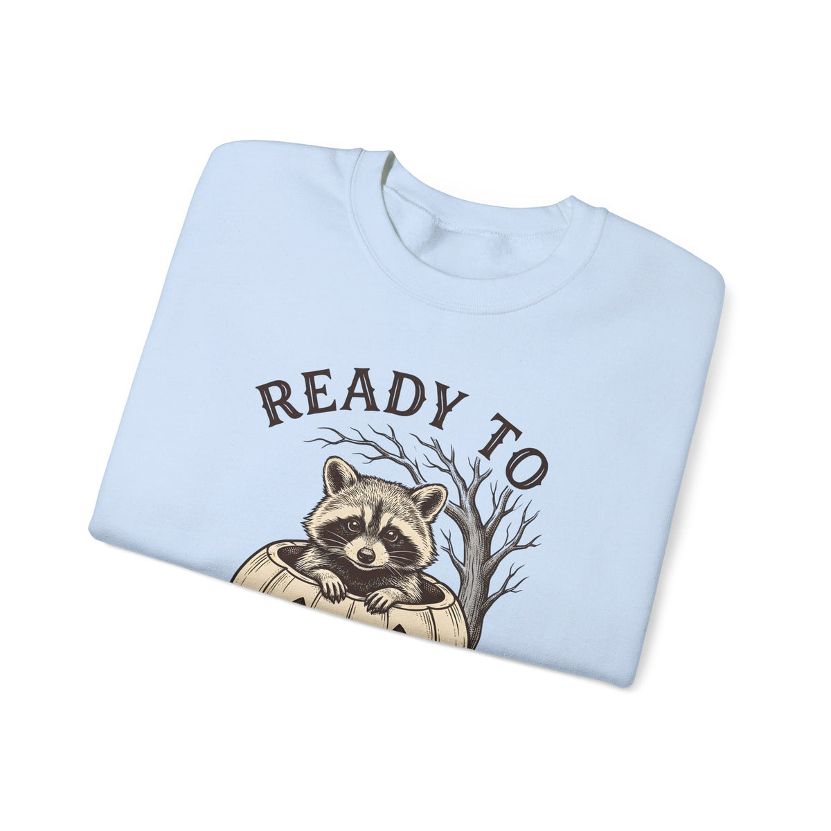 Raccoon Pumpkin Sweatshirt Halloween Animal Gift Women Vintage Sweatshirt Gourd Sweatshirt Halloween Fan Retro Sweatshirt Wildlife Graphic Hand Drawn Spooky