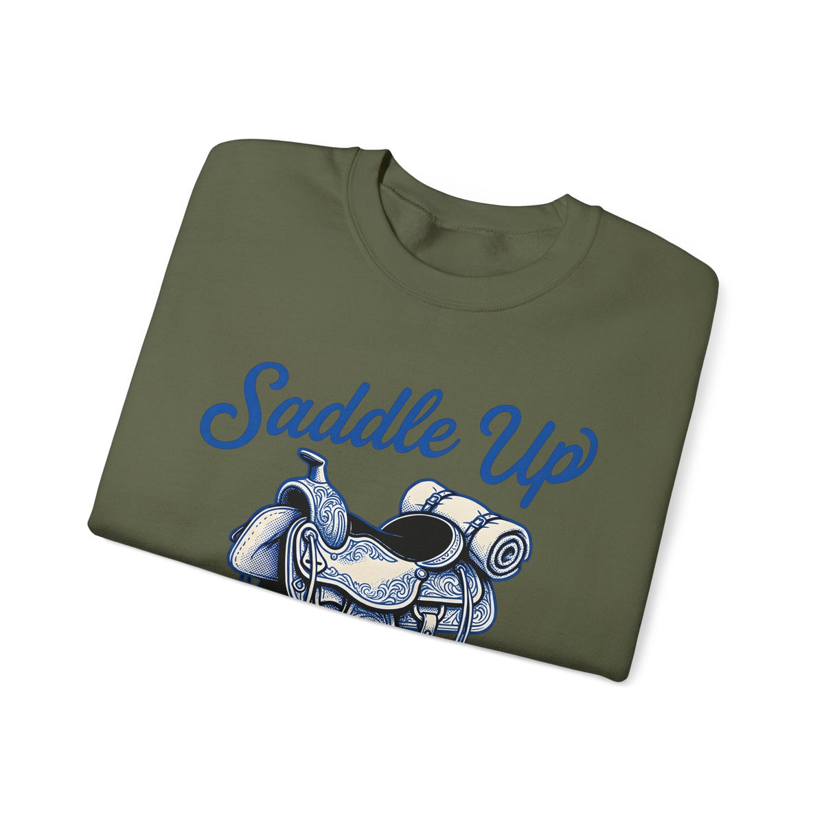 Western Saddle Cowgirl Western Gift Vintage Saddle Cowboy Fan Rodeo Country Hand Drawn Bedroll Sweatshirt