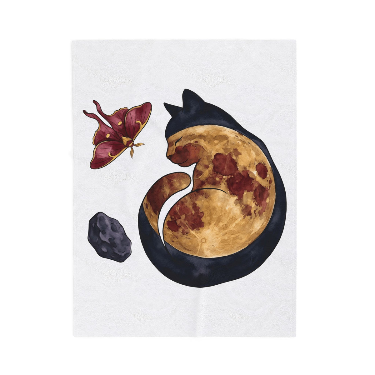 Night Cat Blanket Cat Cosmos Gift Women Paint Blanket Kitty Blanket Cat Fan Artistic Blanket Universe Graphic Galaxy Moth Blanket