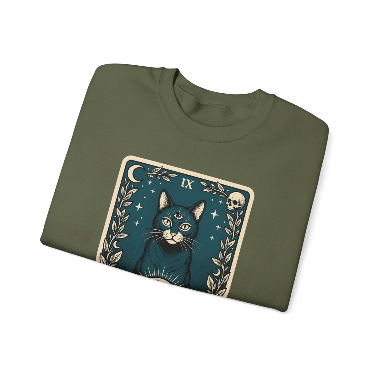 Mystic Cat Sweatshirt Boho Chic Witchcraft Gift Women Tarot Sweatshirt Kitty Sweatshirt Bohemian Fan Occult Graphic Vintage Crystal Ball Sweatshirt