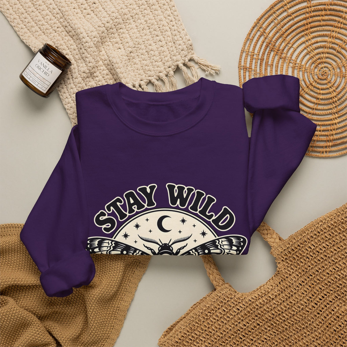 Moth Skull Sweatshirt Boho Chic Celestial Gift Women Gothic Sweatshirt Insect Sweatshirt Bohemian Fan Dark Sweatshirt Astrology Graphic Vintage Moon Sweatshirt