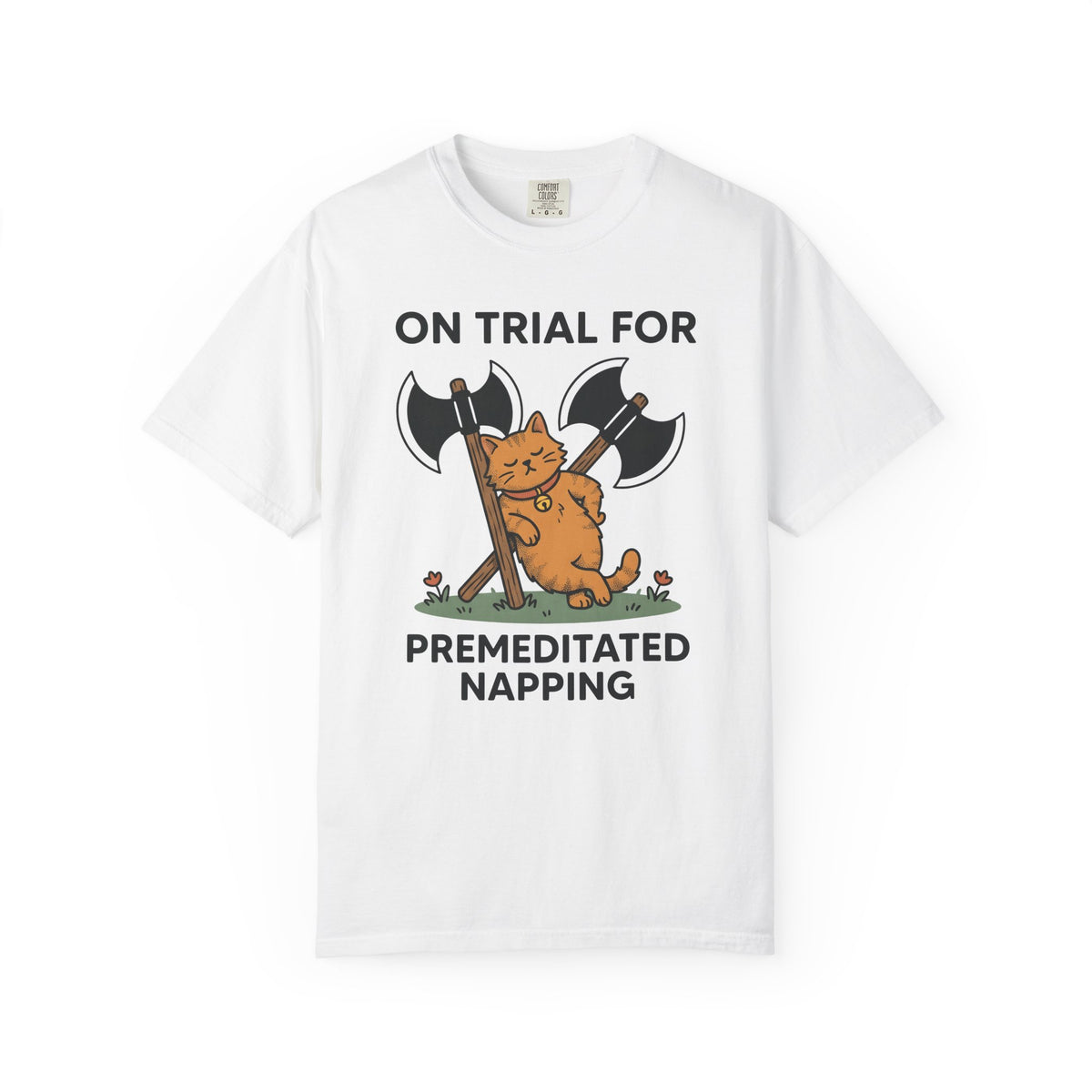 Cat Funny Animal Gift Cartoon Kitten Humor Fan Cute Wildlife Doodle Axes T-Shirt